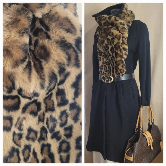 Leopard Scarf / faux fur - Picture 3 of 7